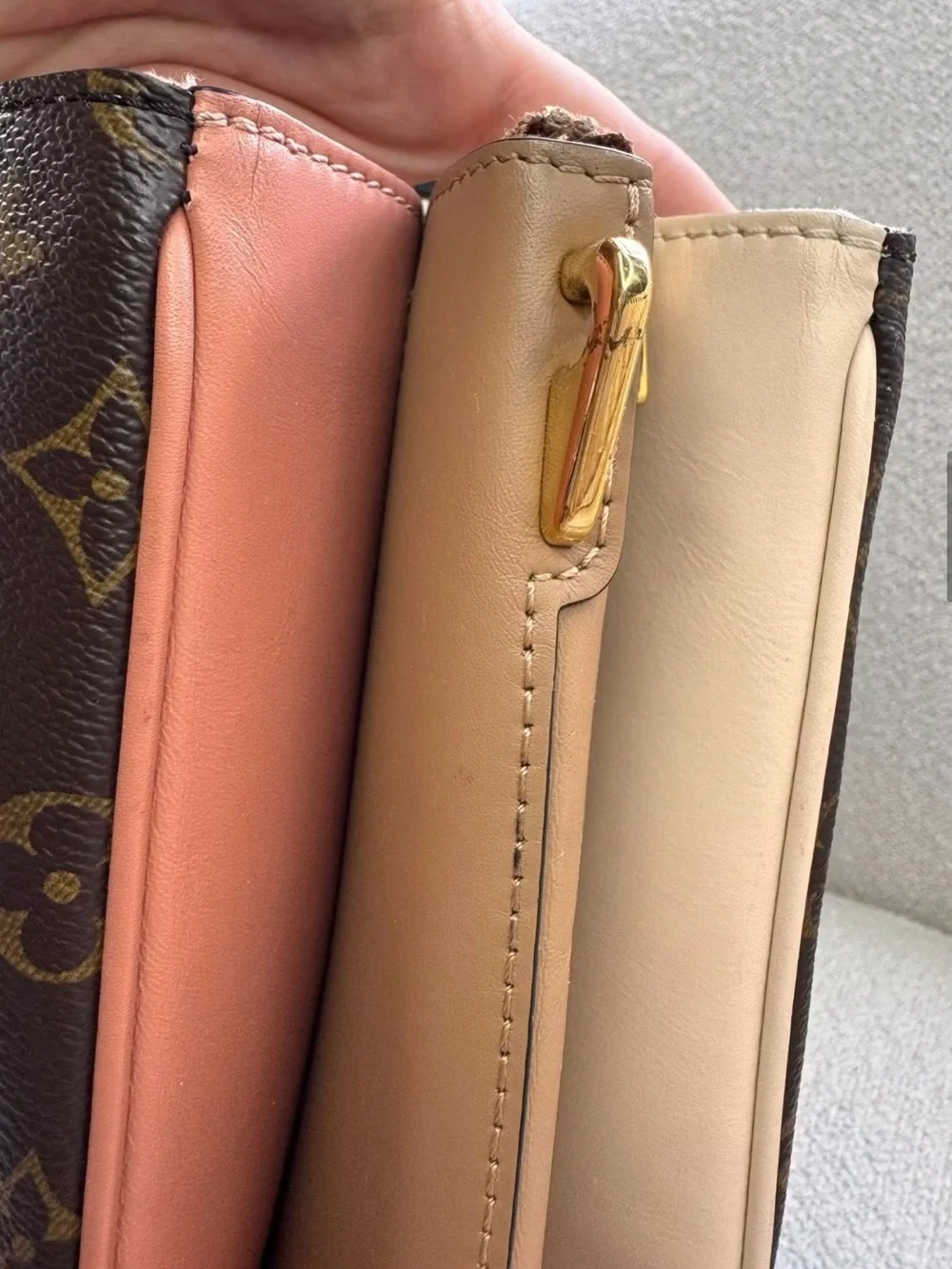 Louis Vuitton Monogram Tote with Pink Leather Tab and Gold Hardware